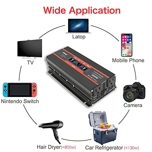 1000-W-Auto-Wechselrichter DC 12 V auf 110 V AC mit LCD-Display DC-AC-Konverter