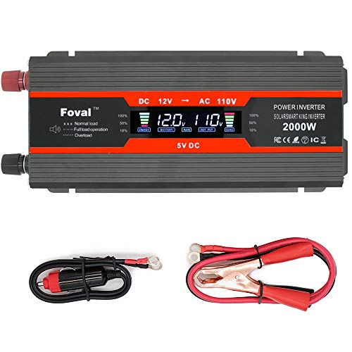 Onduleur de voiture 1000W DC 12V à 110V AC avec écran LCD