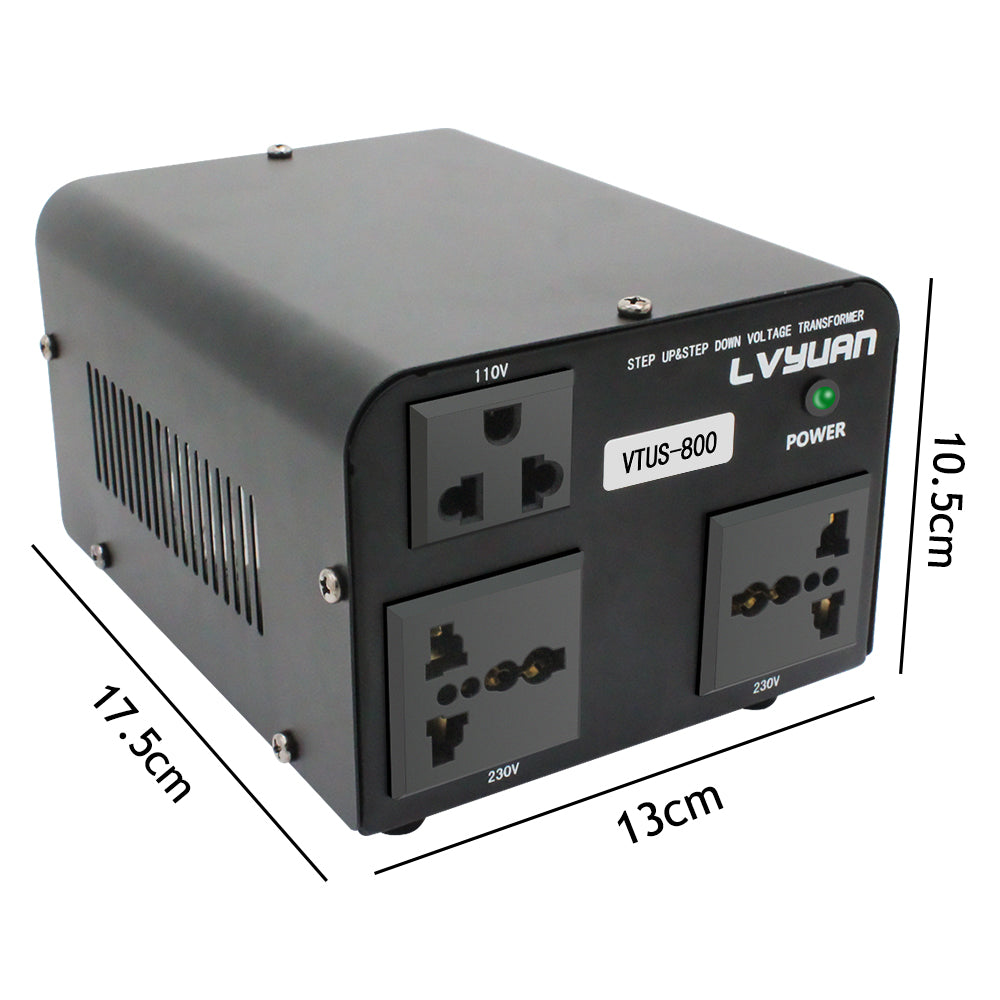 LVYUAN 800 Watt Power Convert from AC 110V ⇄  220V Step up Down Transformer