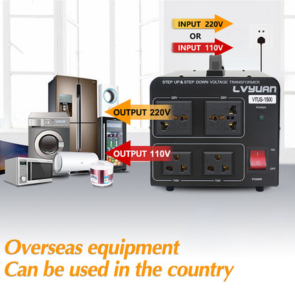 Conversion de puissance de 1500 watts de AC 110V ⇄ 220V