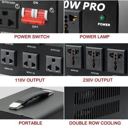 LVYUAN 5000W-PRO Voltage Transformer Converter Step Up/Down AC 110V/220V Power Converter w/Circuit Breaker Protection