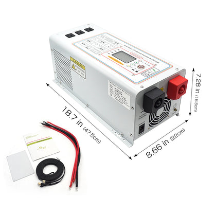 Lvyuan 3000W chargeur onduleur DC 12V AC 110V onduleur à onde sinusoïdale pure avec écran LCD onduleurs solaires éoliens