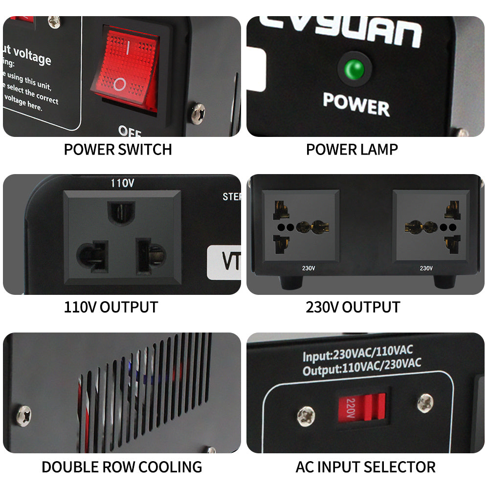 LVYUAN 800-Watt-Leistungswandler von 110 V Wechselstrom auf 220 V, Aufwärts- und Abwärtstransformator