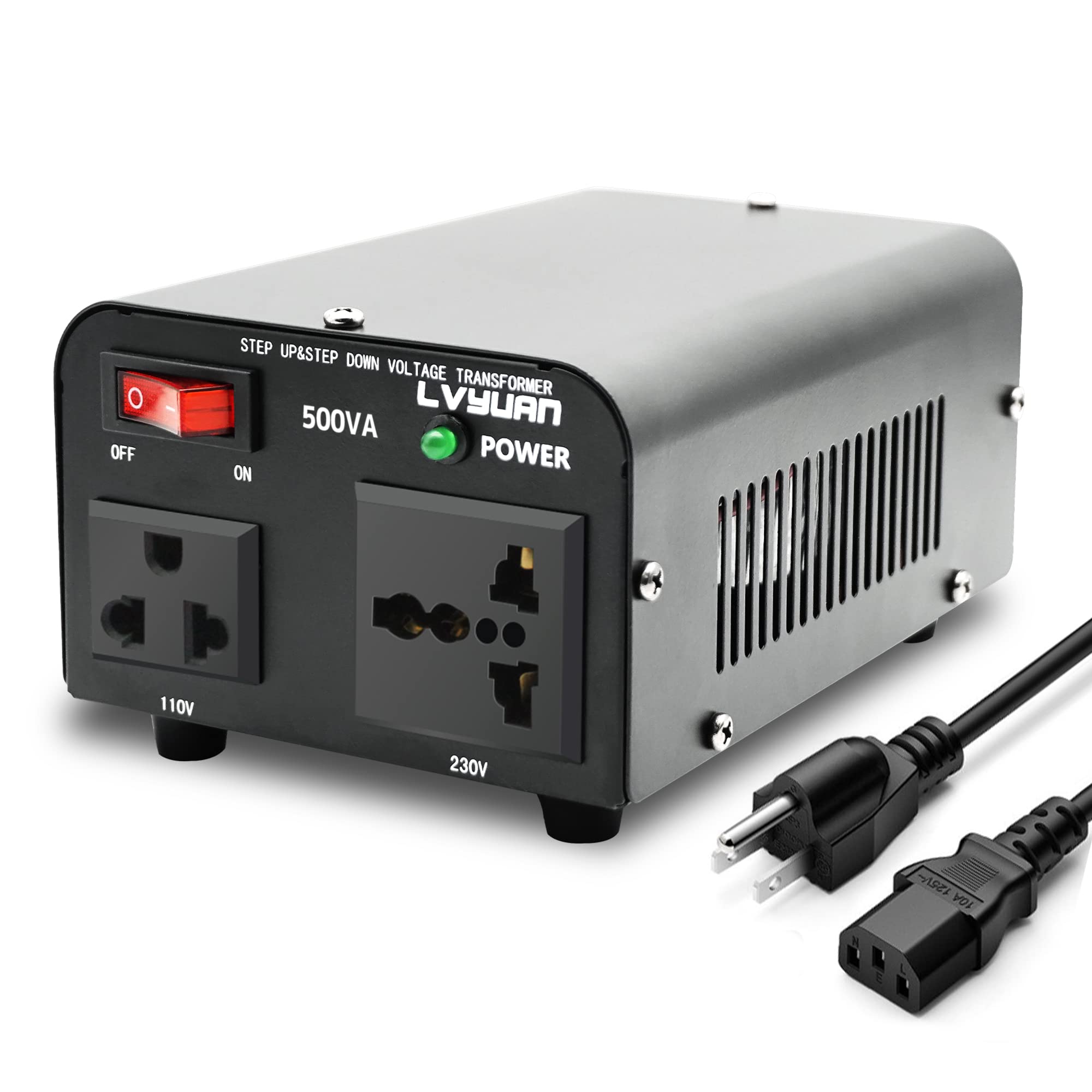 500 Watt Power Convert from AC 110V ⇄ 220V Step Down Converters voltage ...