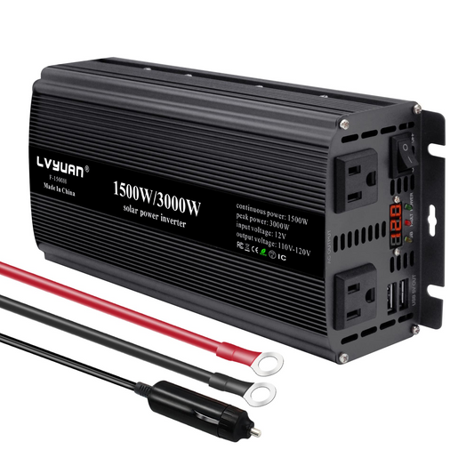 Convertisseur d'inverseur de voiture LVYUAN 1500W DC 12V à 110V AC