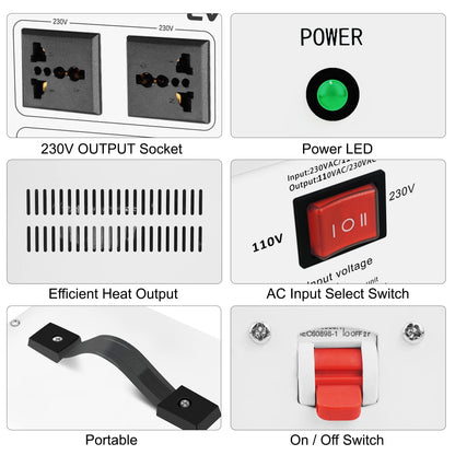 LVYUAN 2500W Voltage Transformer Step Up 110V to 220V, Step Down 220V to 110V Voltage Converter