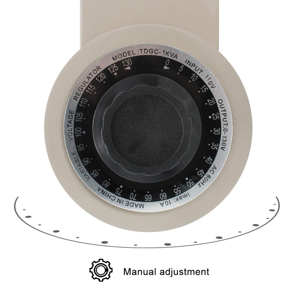 LVYUAN Variable Transformer Variable Voltage Regulator, 0-130V Output, 110V-120V Input (1000VA)